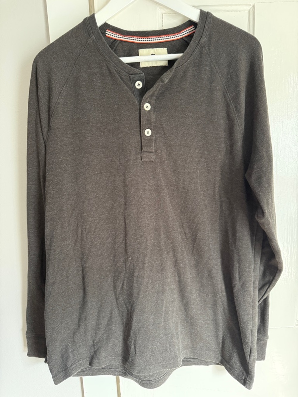 The Normal Brand Charcoal Long-Sleeve Henley